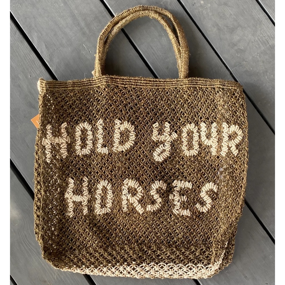 Courtney Barton ‘Hold your Horses’ Woven Jute Bag